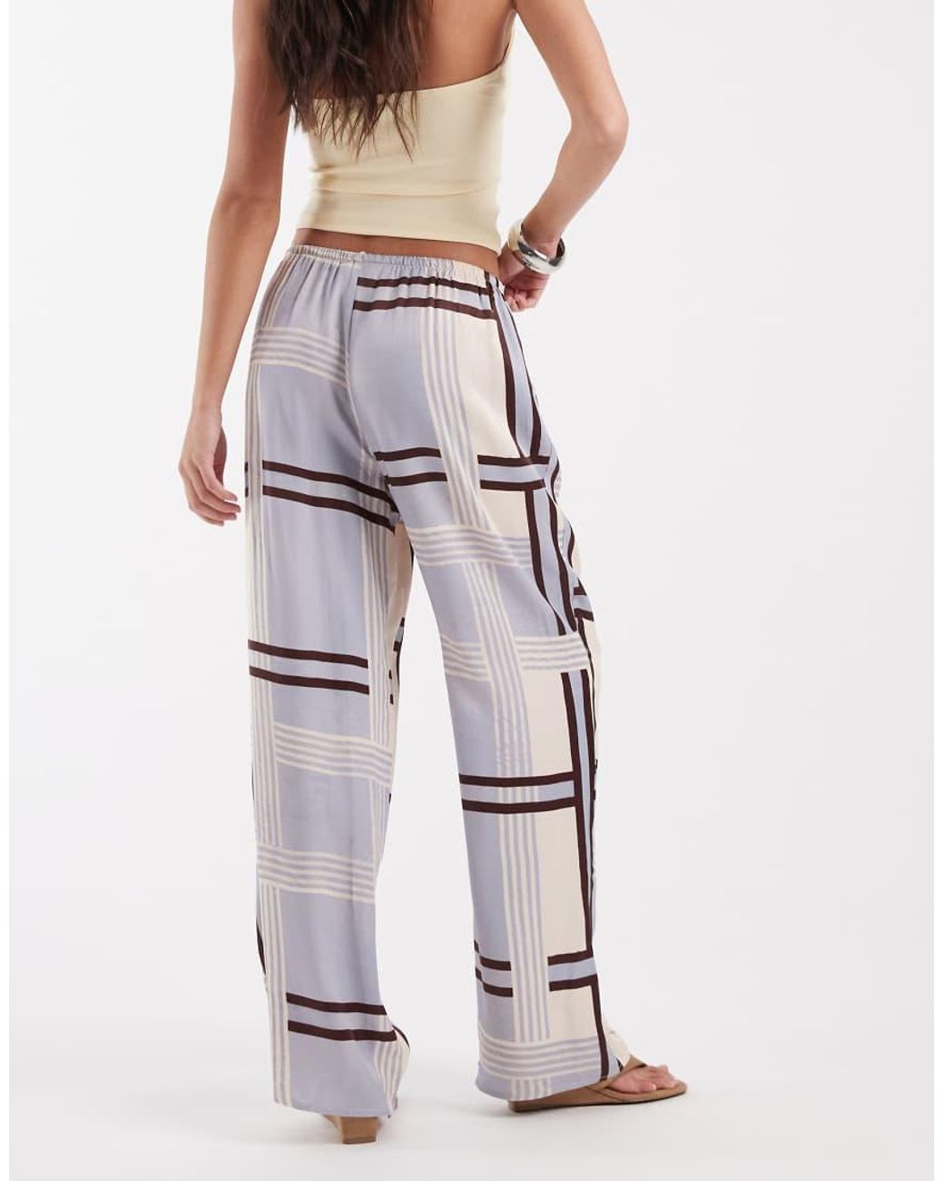 ASOS Multicolor Satin Wide Leg Trouser Co Ord