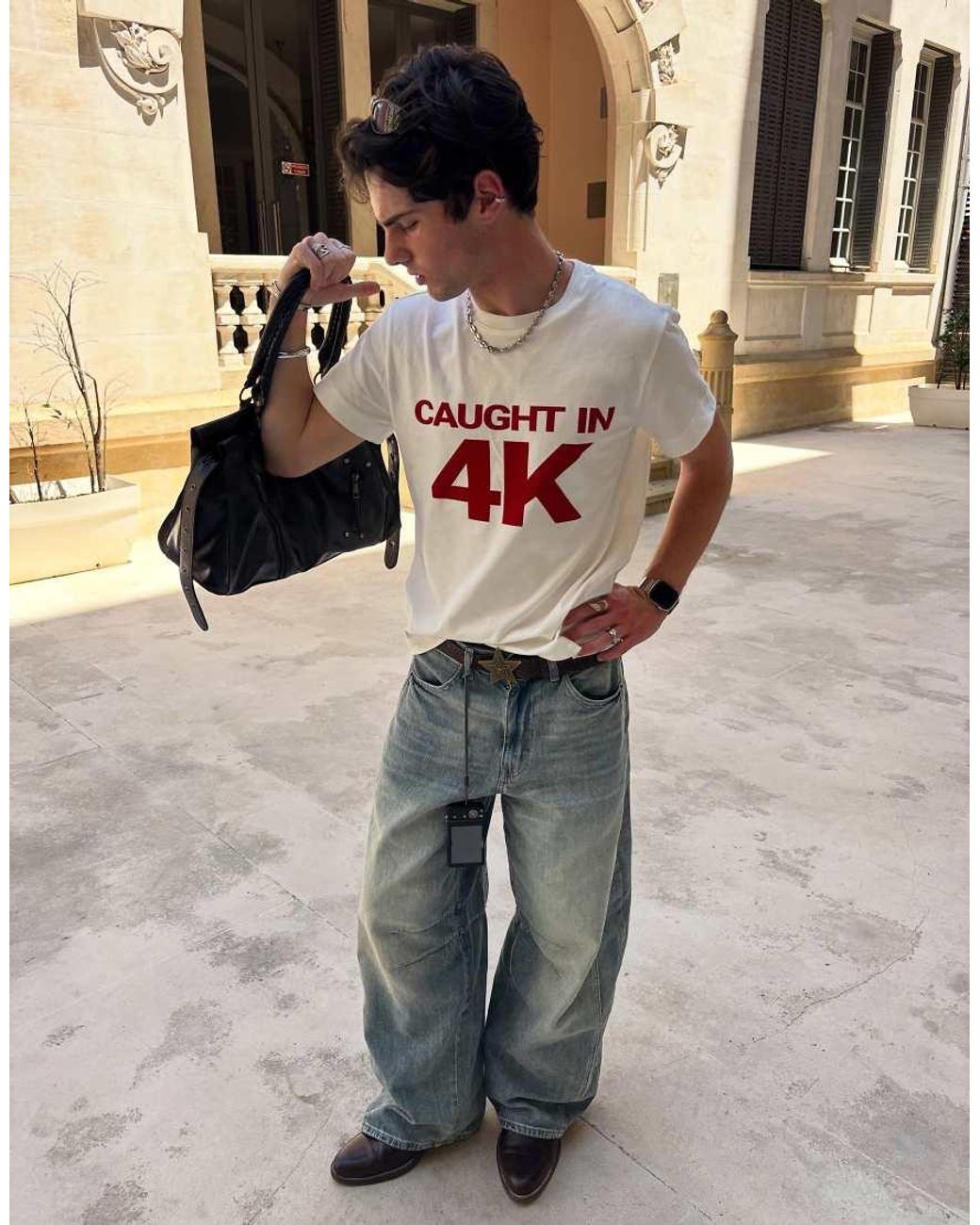 Bershka Blue Barrel Jeans for men