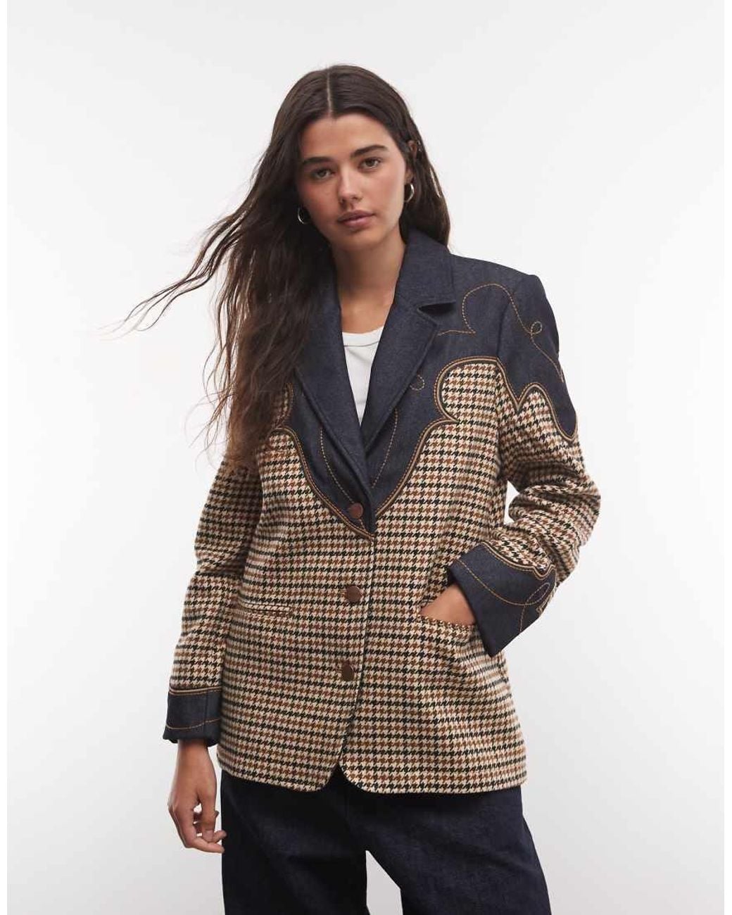 Wrangler Multicolor Houndstooth Blazer