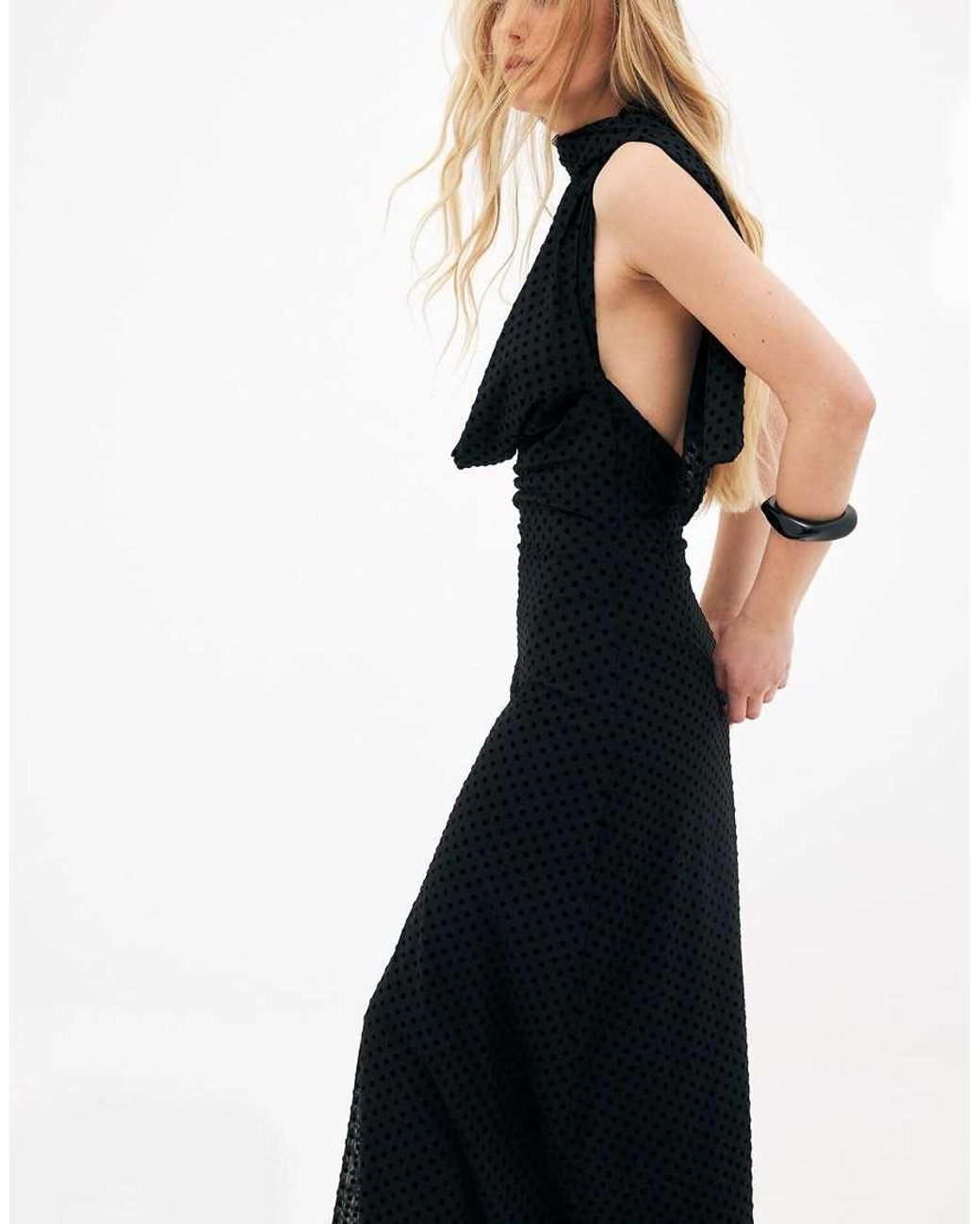 NA-KD Black Halterneck Maxi Dress