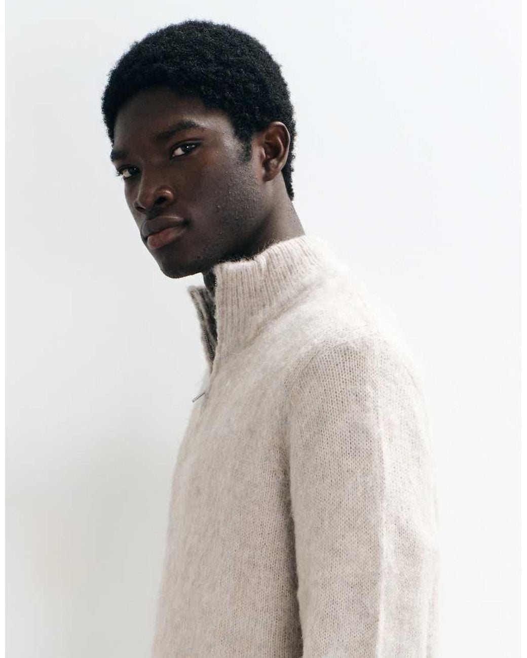 ASOS Gray Oversized Knitted Half Zip Jumper for men