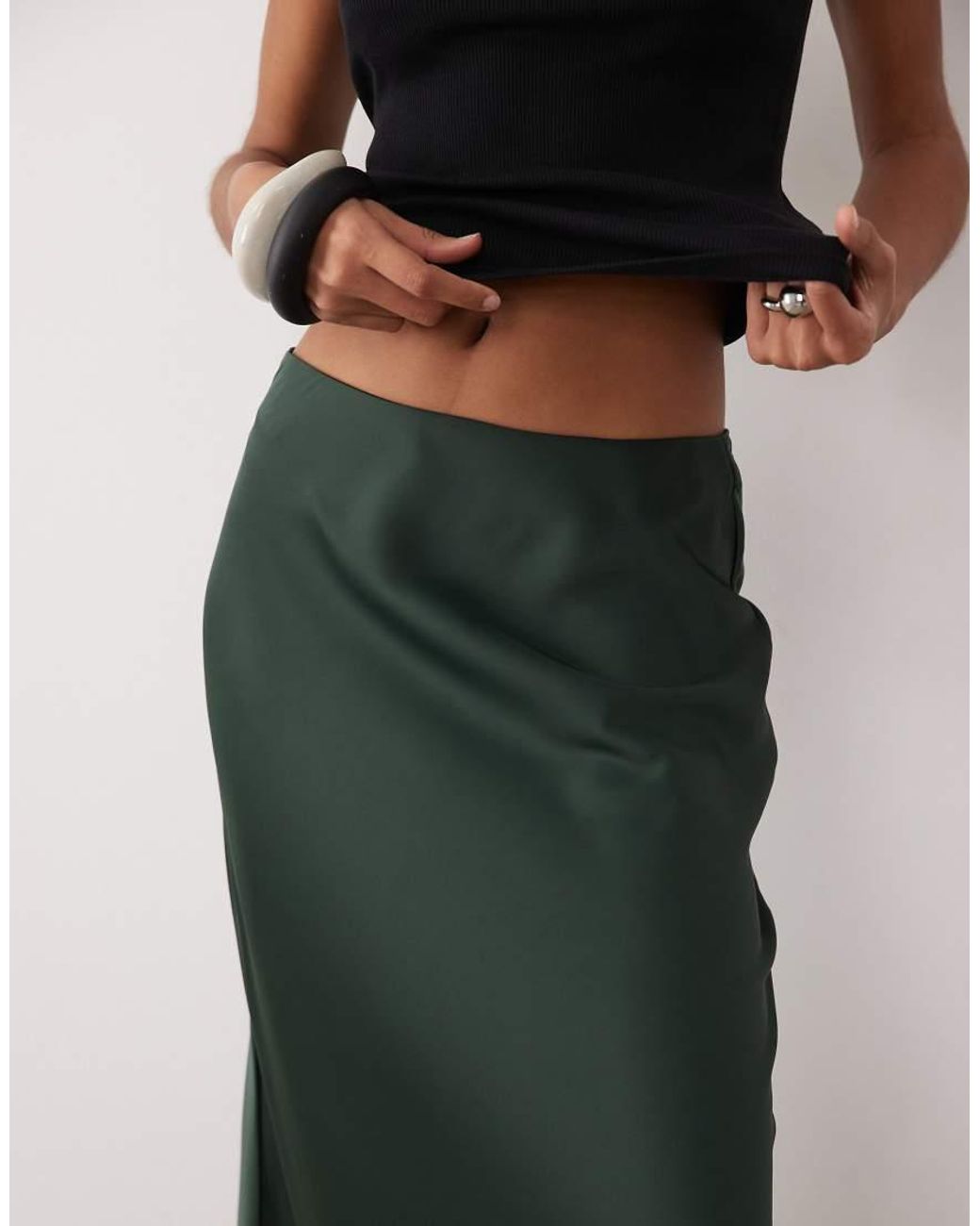Y.A.S Multicolor Satin Midi Skirt