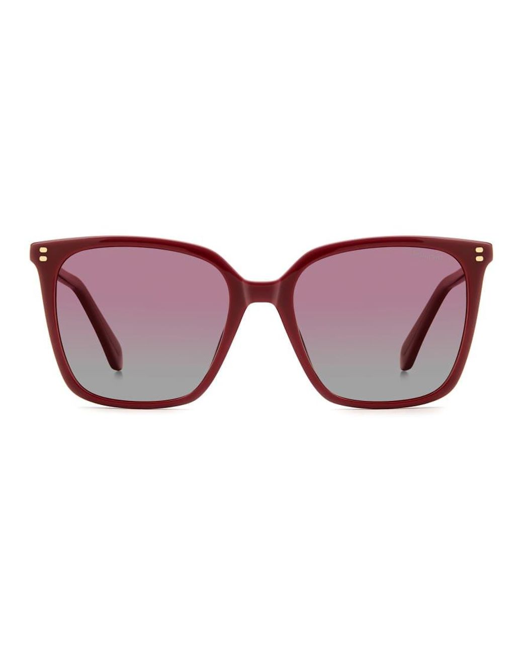 Polaroid Sunglasses Red Oversized Square Sunglasses With Shaded Polarized Lenses