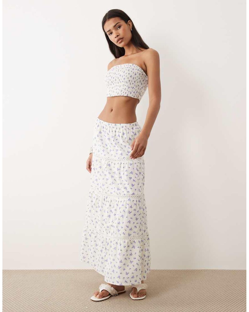 Wednesday's Girl Natural Shirred Bandeau Top