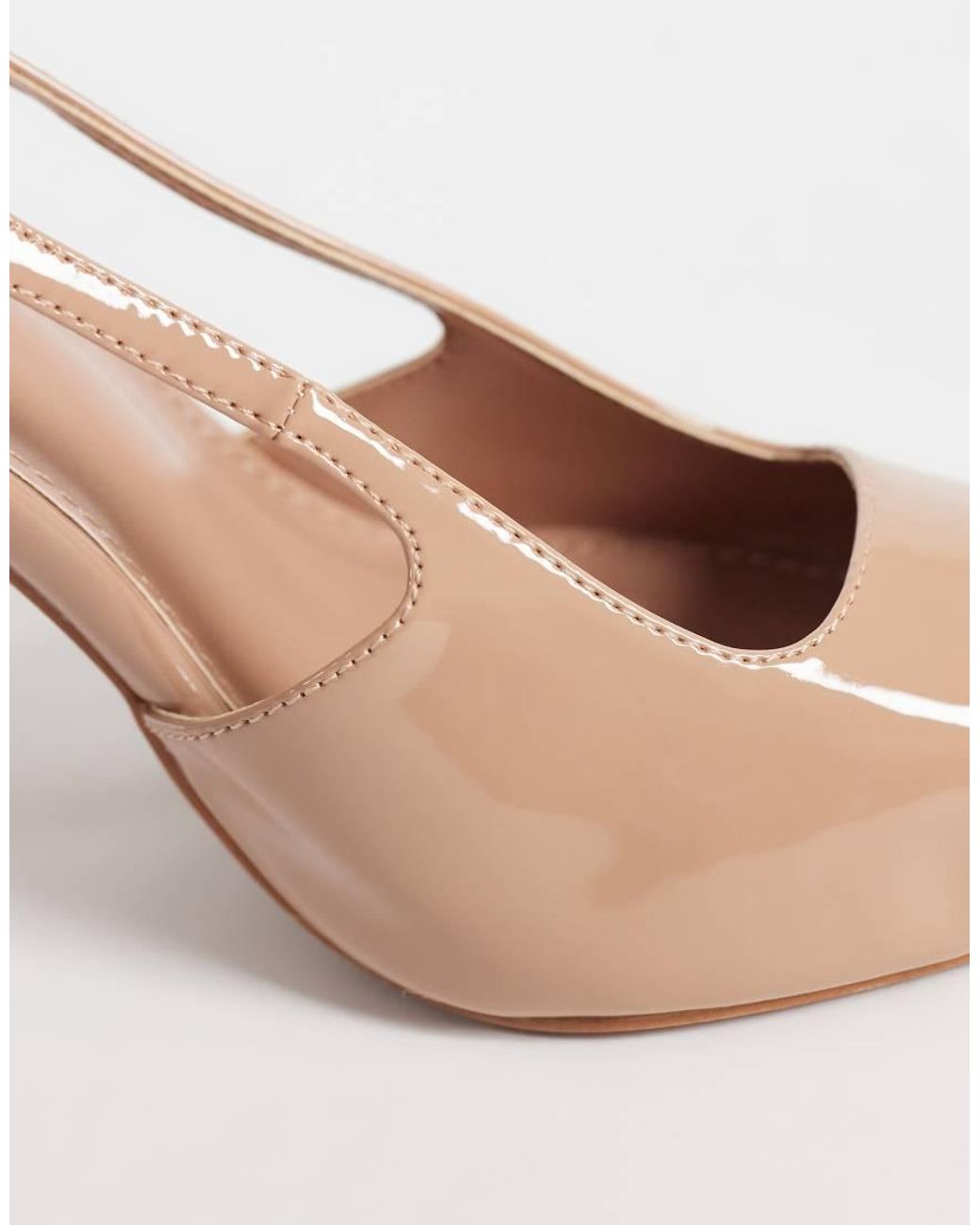 Public Desire Natural Reset Slingback Heeled Shoes With Metal Detail