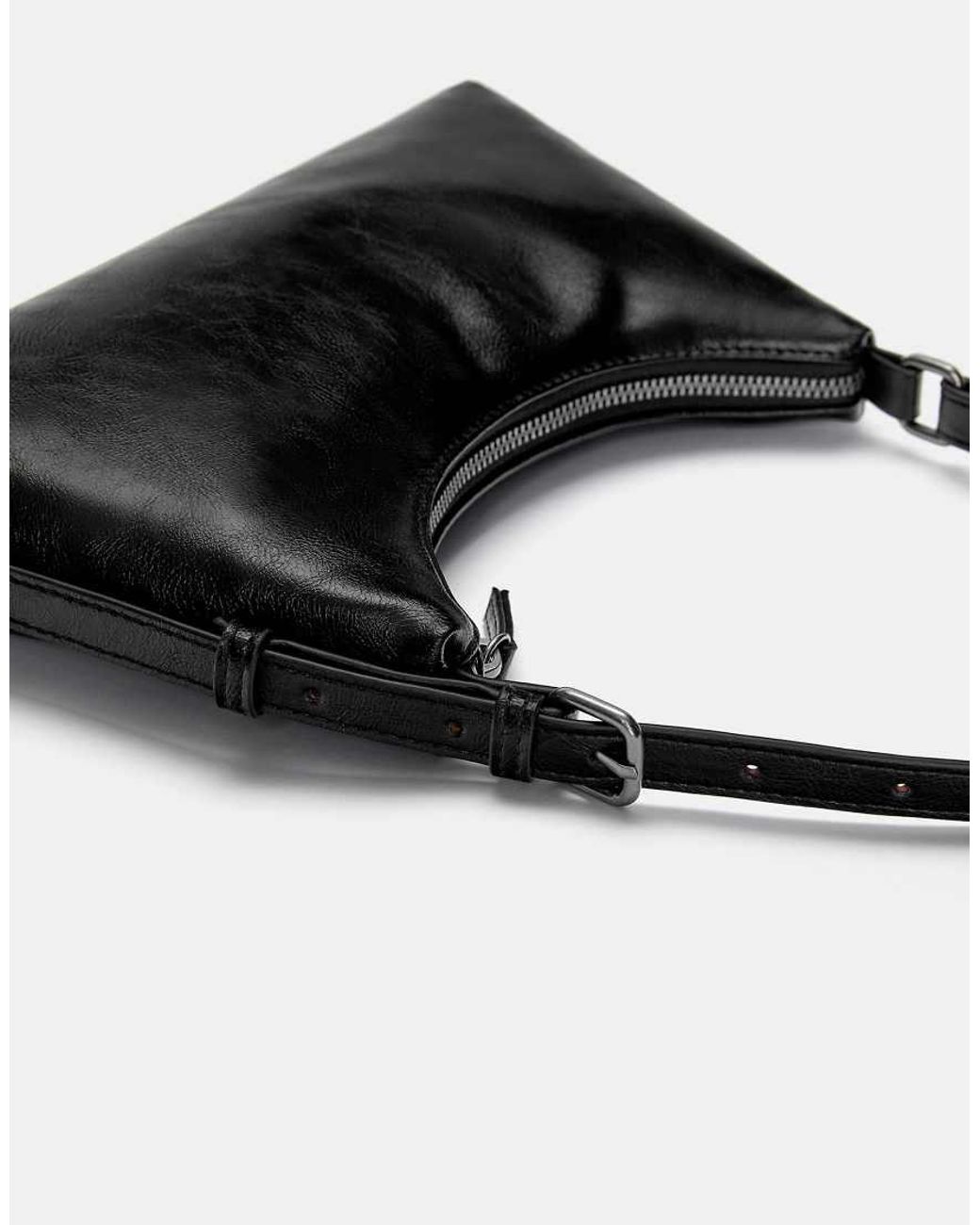 Pull&Bear Black Buckled Shoulder Bag