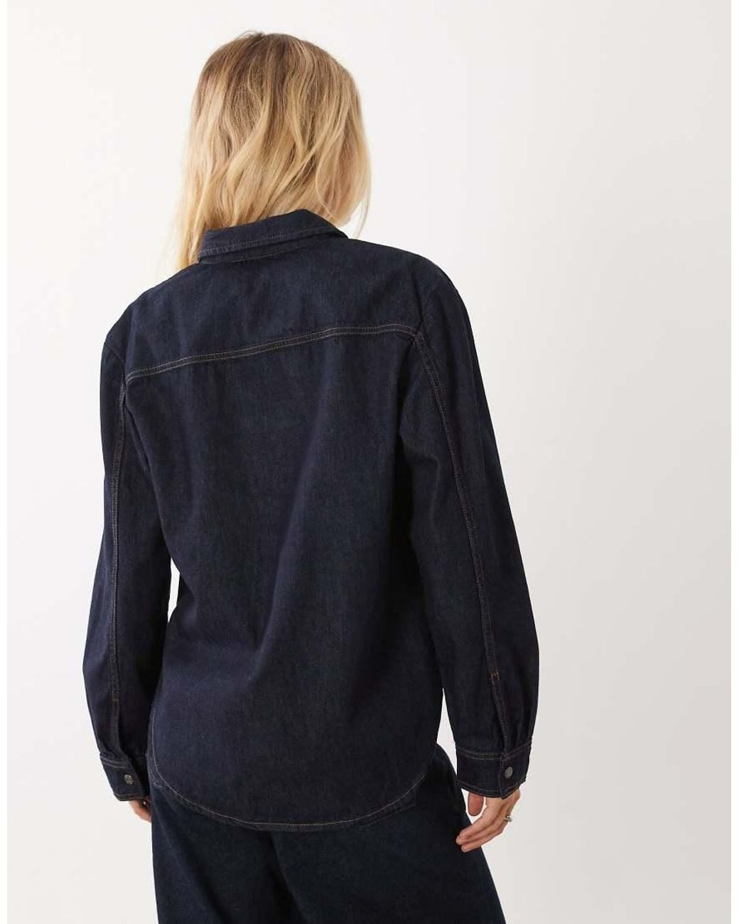 Mango Blue Classic Denim Shirt
