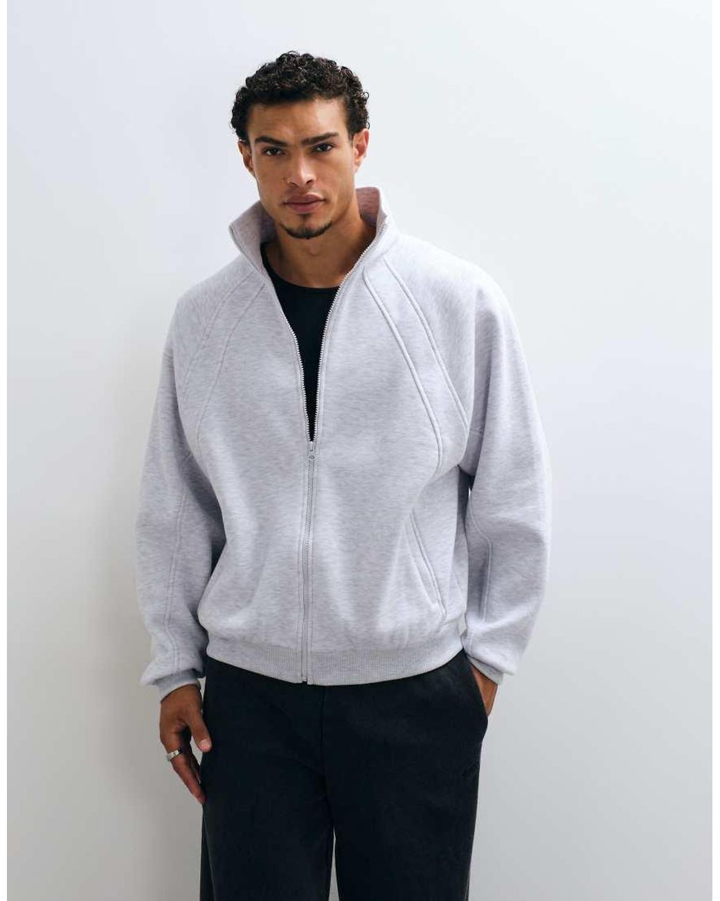 Collusion White Jersey Track Top for men