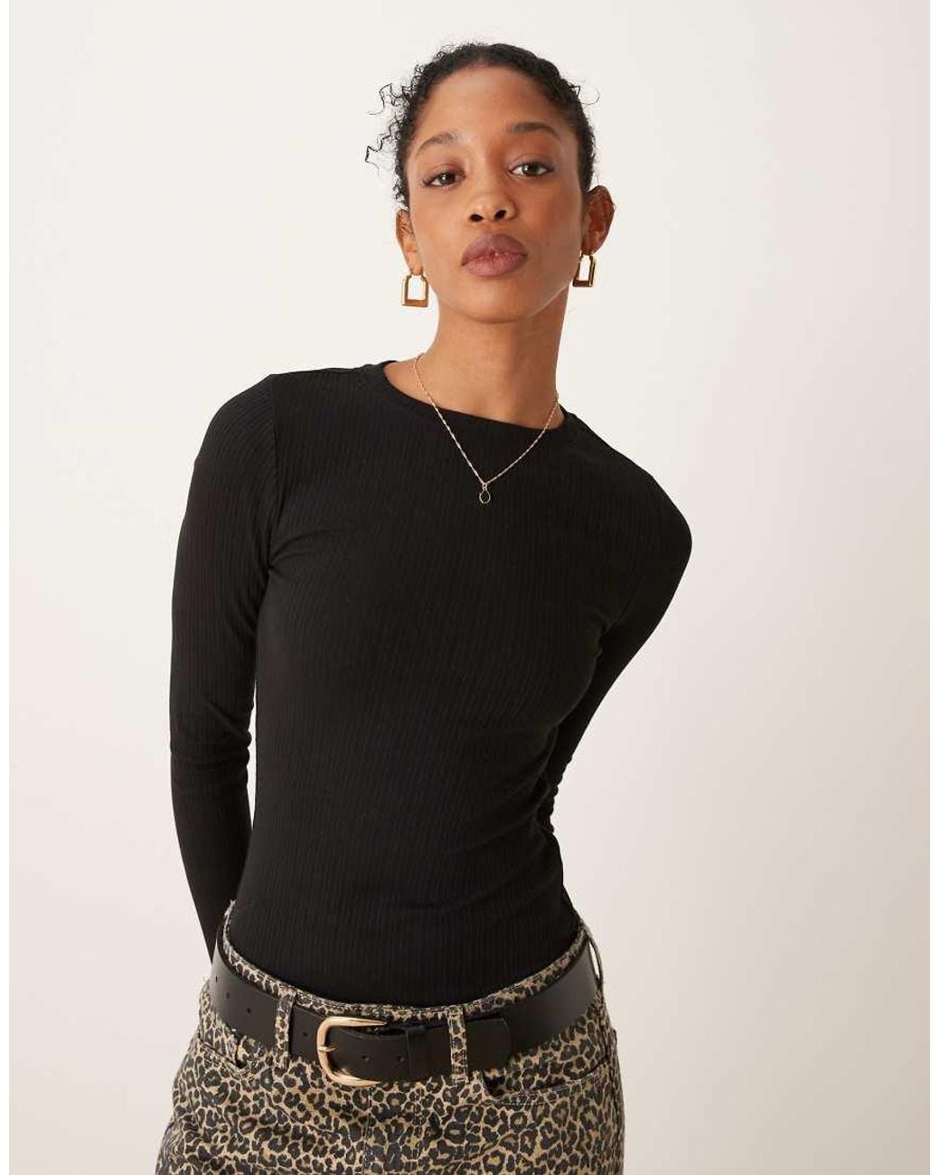 New Look Black Crew Neck Long Sleeve Bodysuit