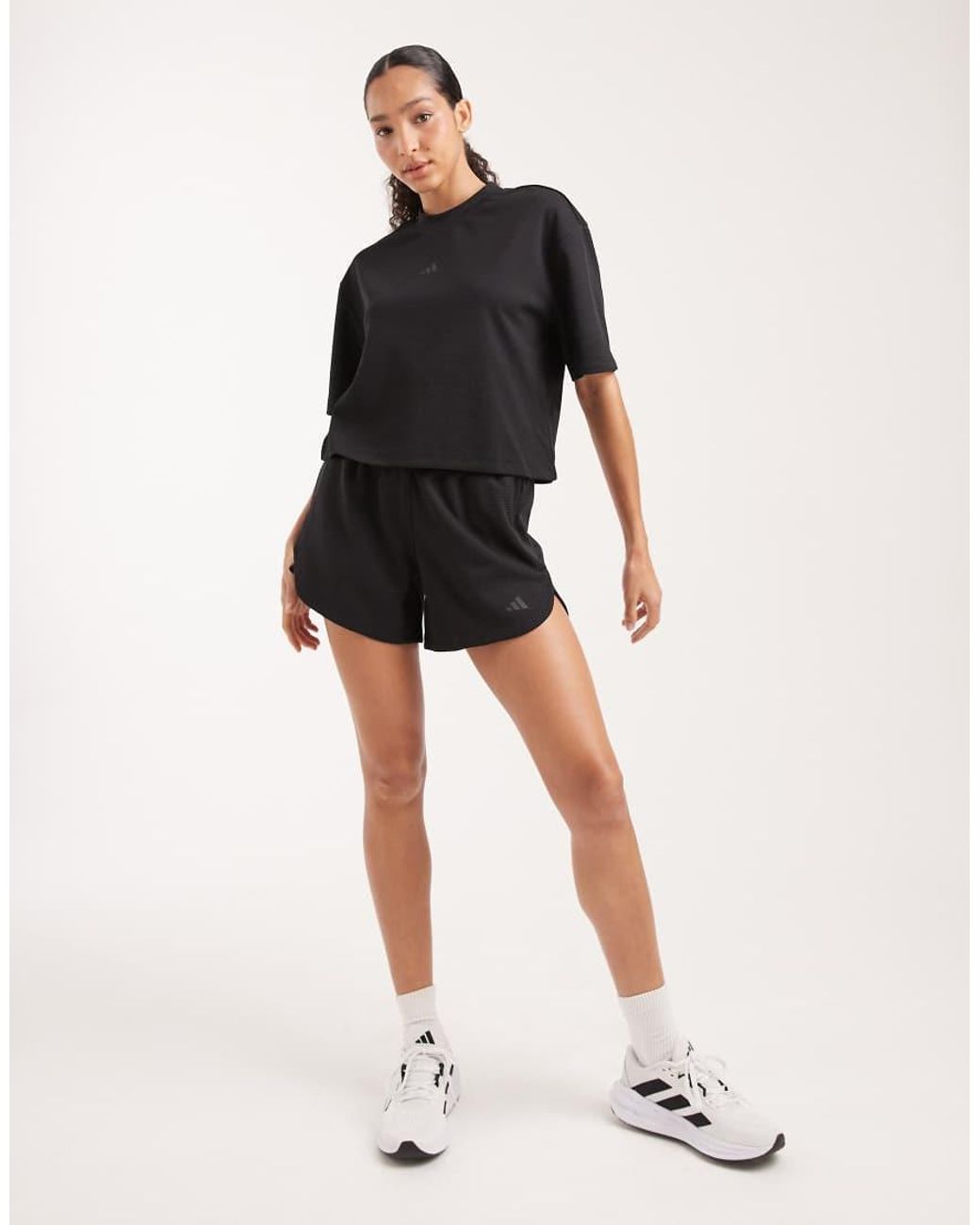 Adidas Originals Black Adidas Training Pacer Waffle Shorts With Side Zip Pockets