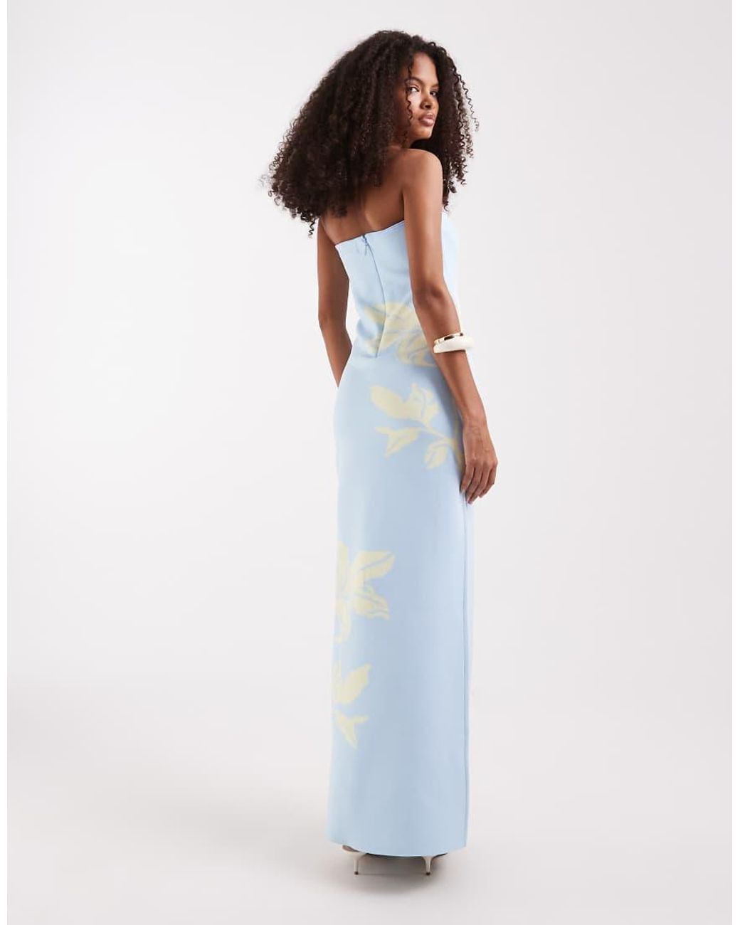 Pretty Lavish White Compact Knit Bandeau Maxi Dress