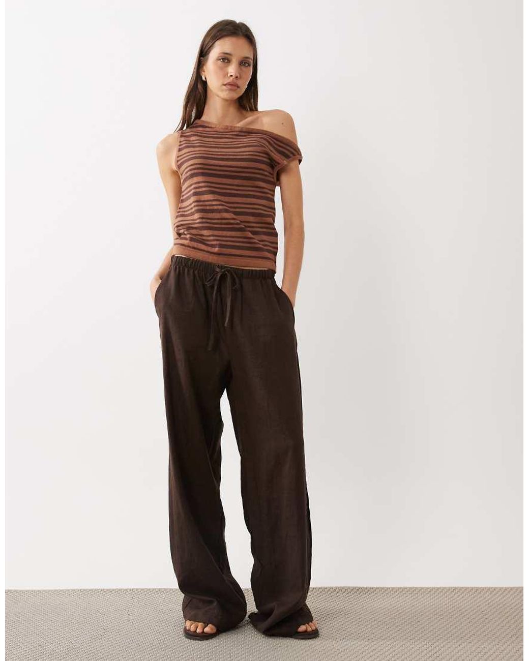 Cotton On Brown Off Shoulder Knit Top