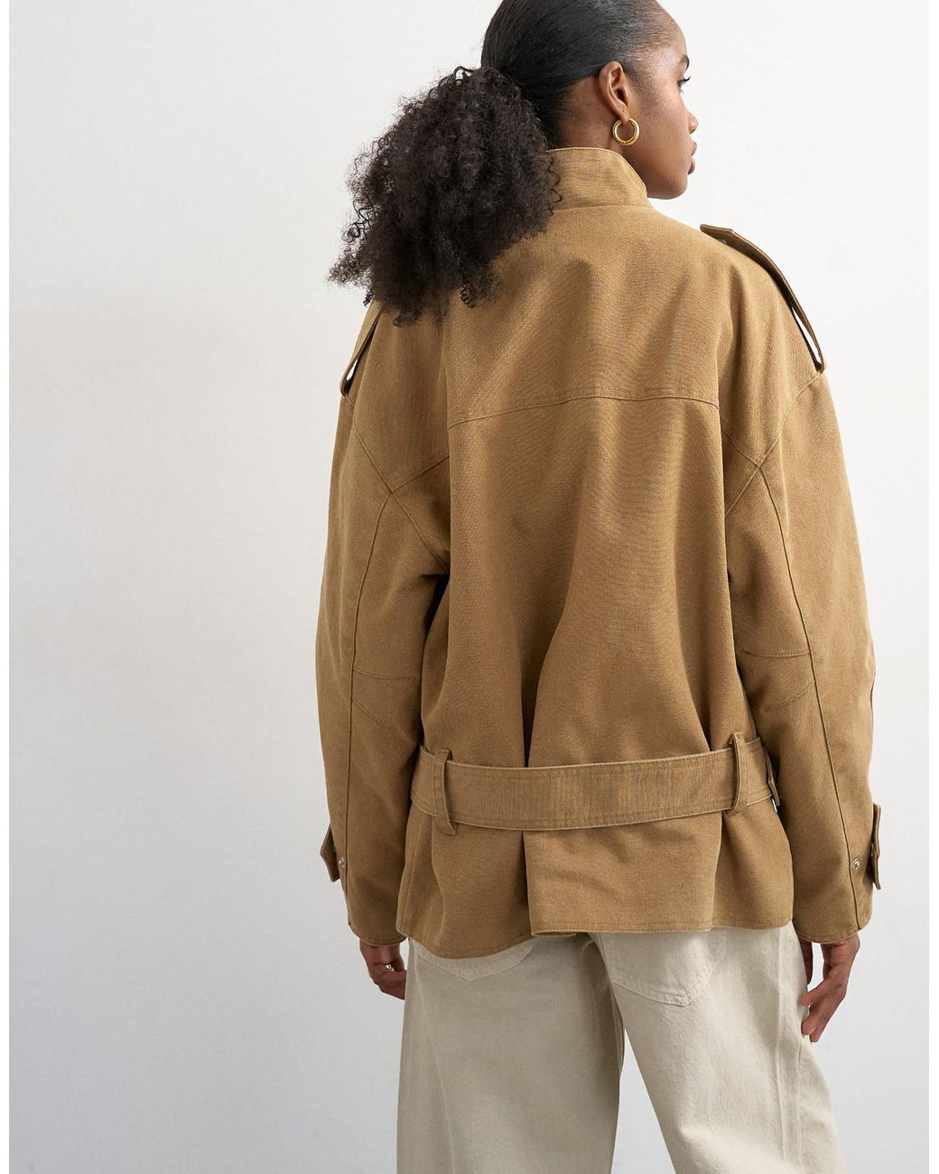 TOPSHOP Natural – kurze baumwoll-bomberjacke