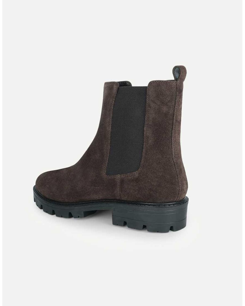 OFF THE HOOK Brown Nova Suede Chunky Sole Chelsea Boots