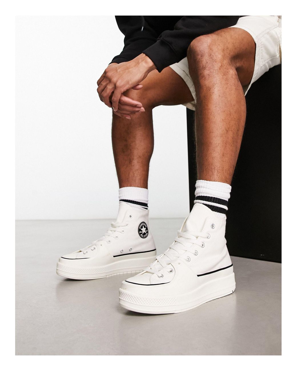 Converse Chuck Taylor All Star Construct Trainers in Black for Men | Lyst  Australia