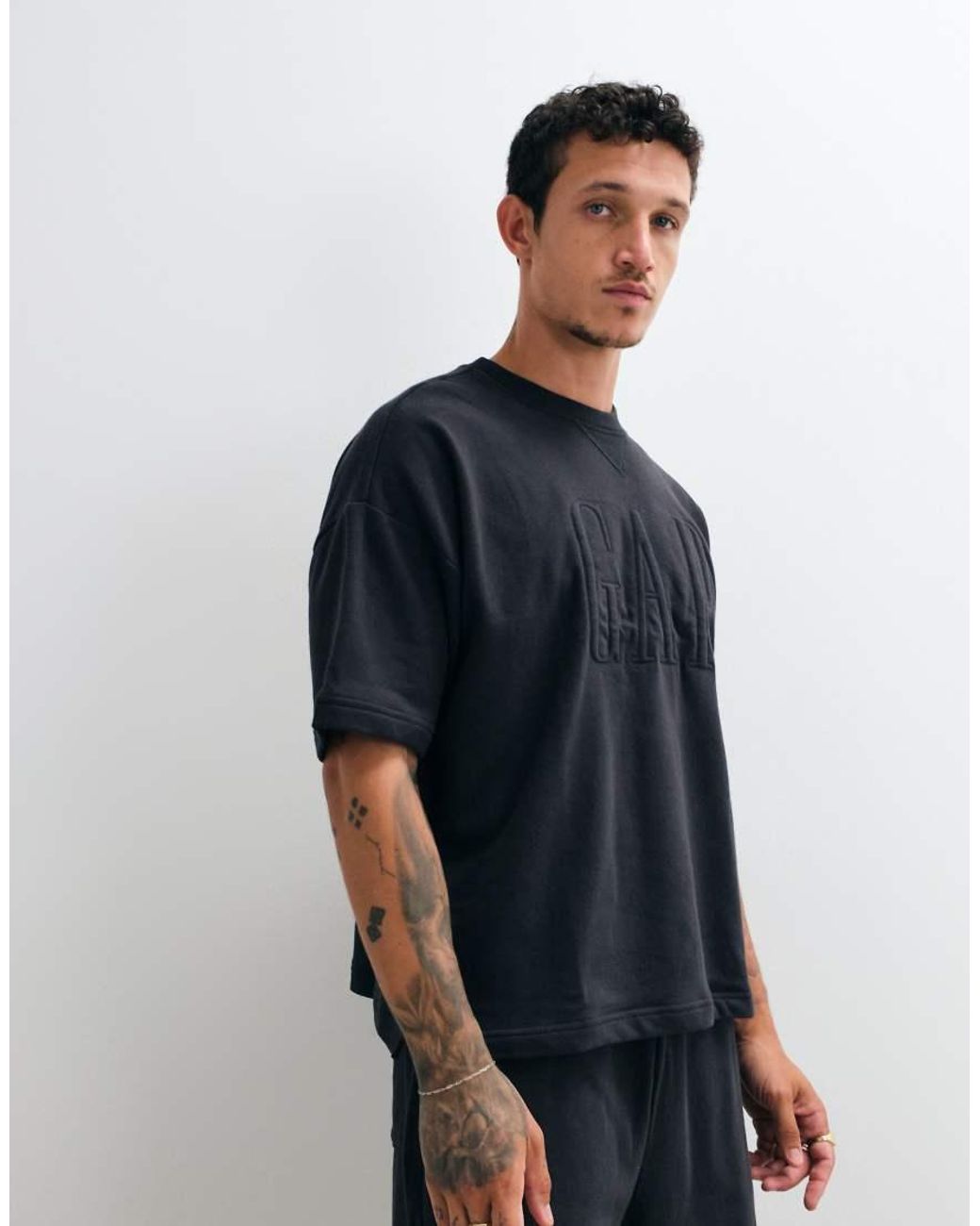Gap Blue Chest Logo Baggy T-Shirt Co-Ord for men