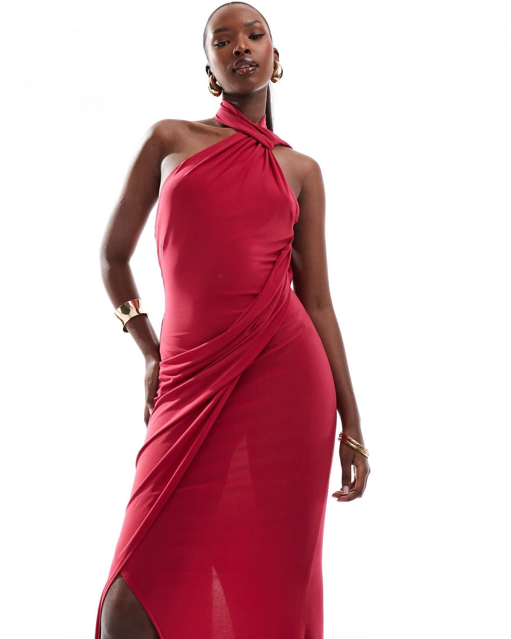 asos red one shoulder dress ASOS Design - One Shoulder Maxi Dress - Women - Polyester - M