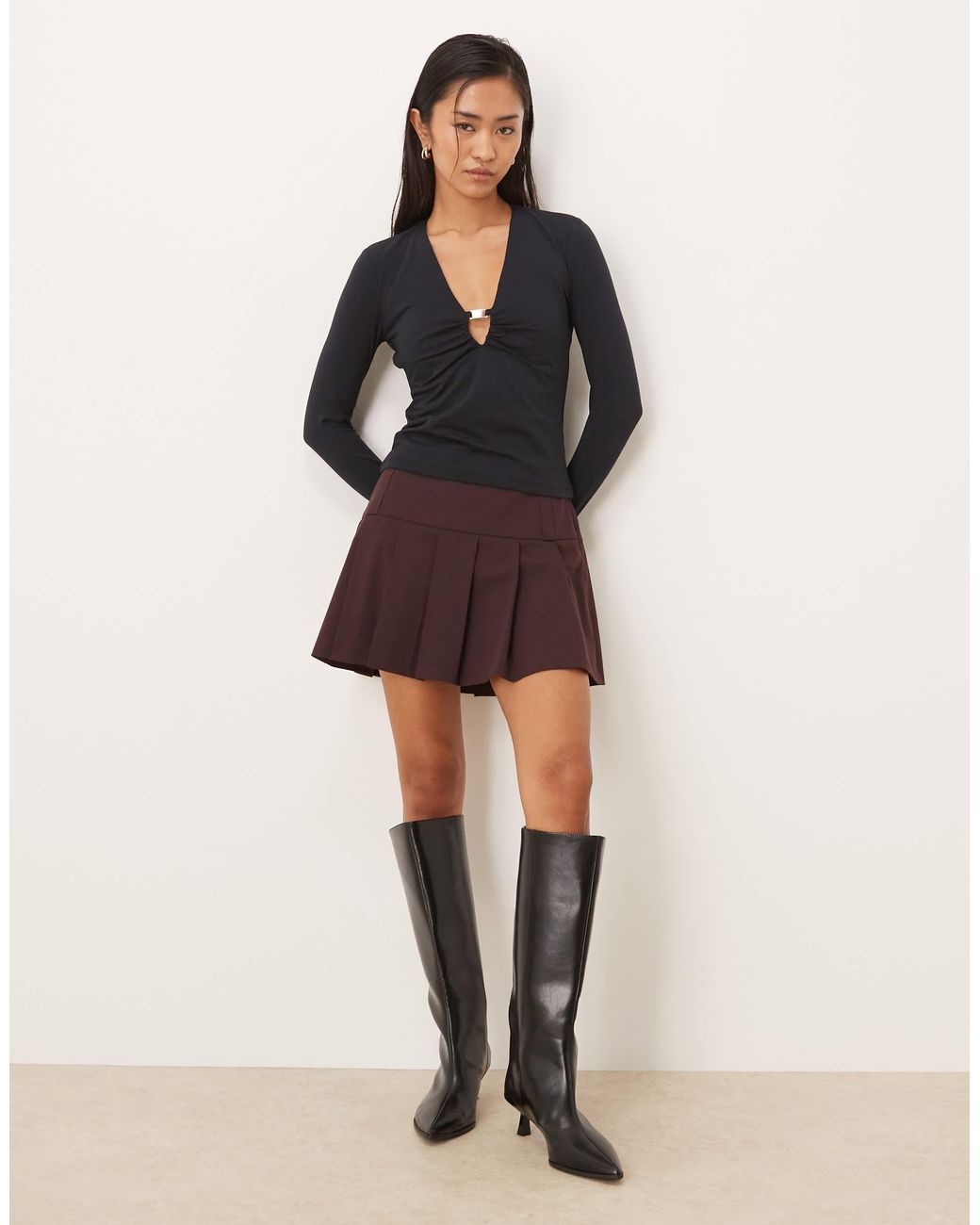 Abercrombie & Fitch Black – bh-freies, langärmliges oberteil