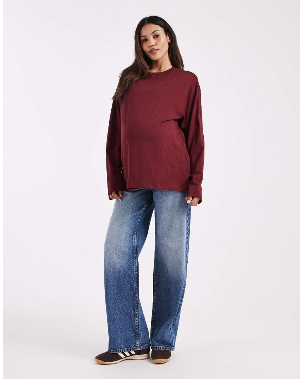 ASOS Red Asos Design Maternity Long Sleeve T-shirt