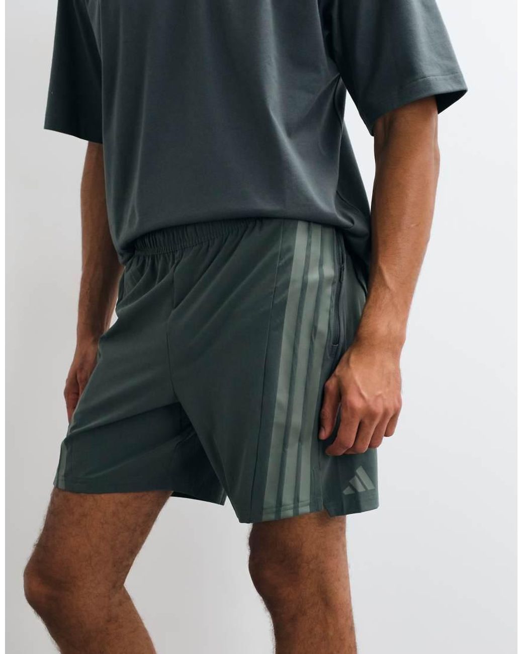 Adidas Originals Blue Adidas Training D4t Shorts With 3 Stripes for men