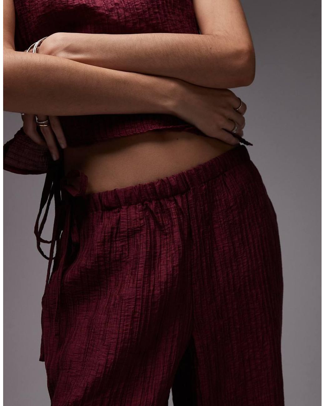 ASOS Purple Crinkle Balloon Trousers Co-ord