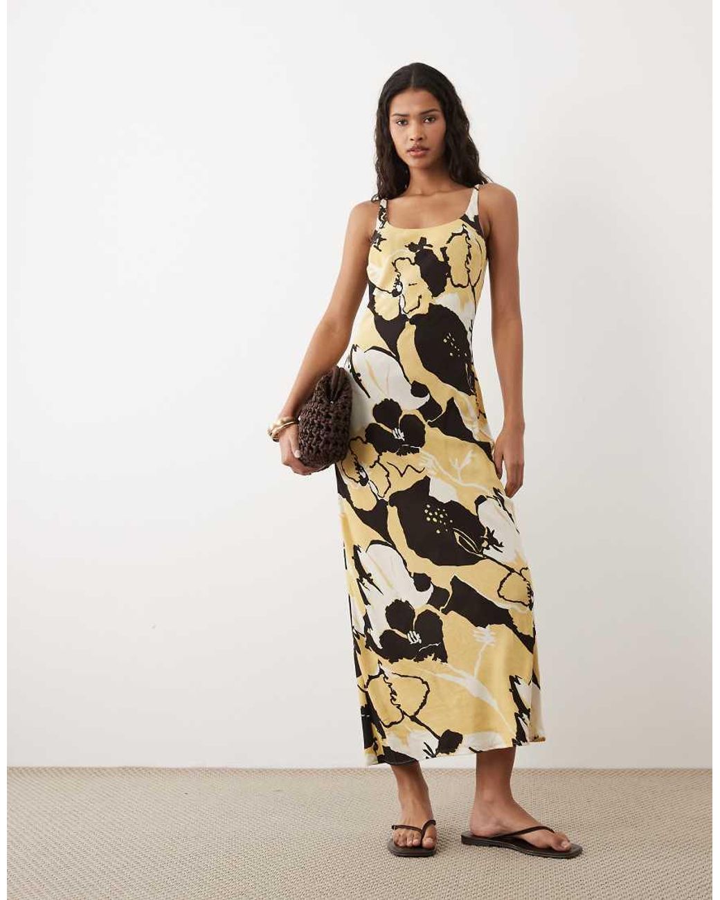 ASOS Metallic Scoop Neck Maxi Column Dress
