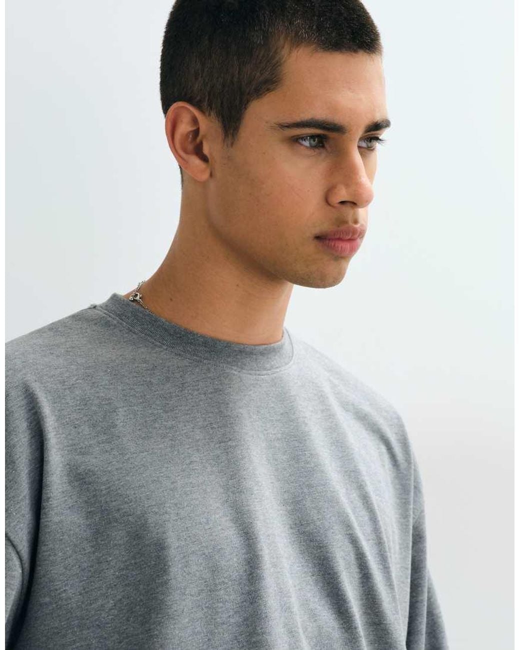 ASOS Gray Heavyweight Boxy Oversized Long Sleeve T-shirt for men