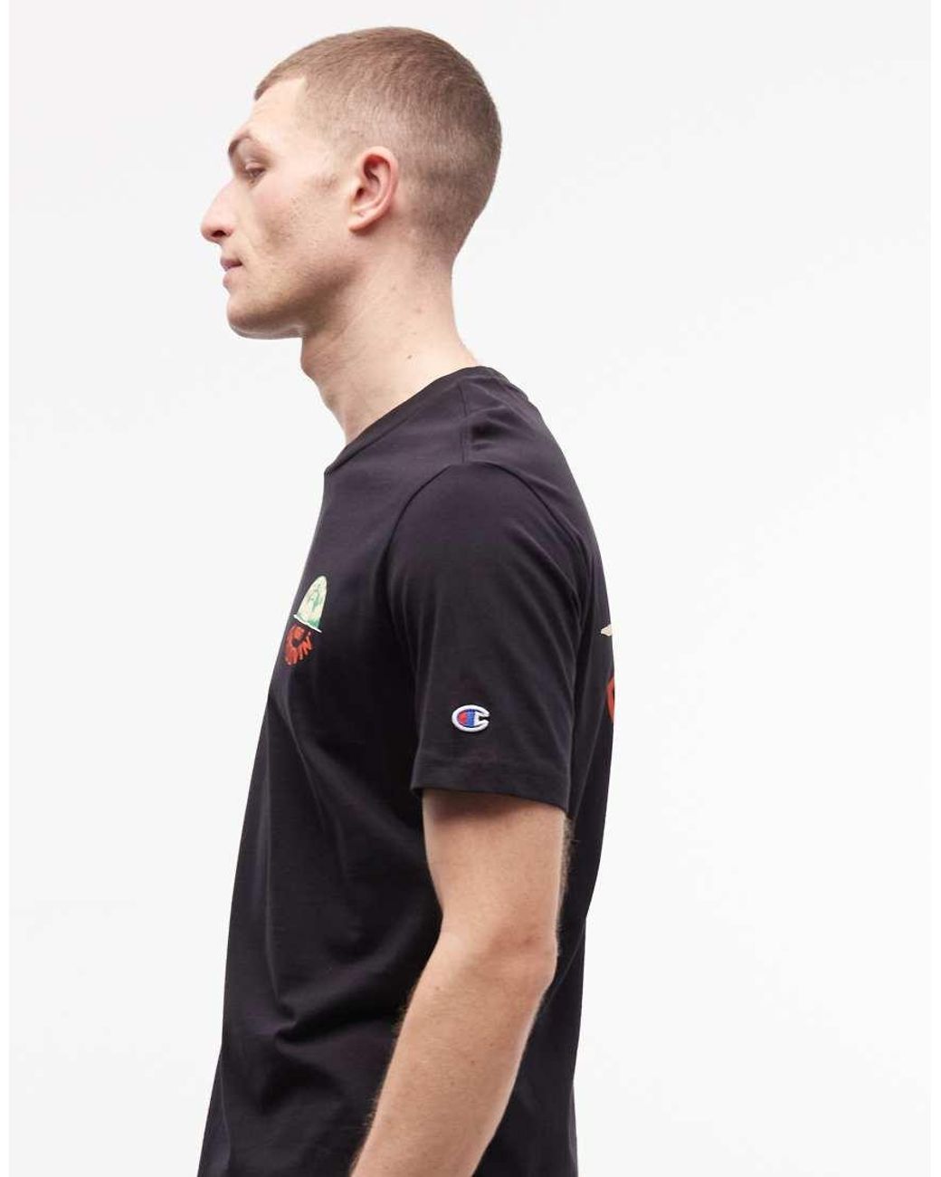 Champion Black Backprint Graphic T-Shirt for men