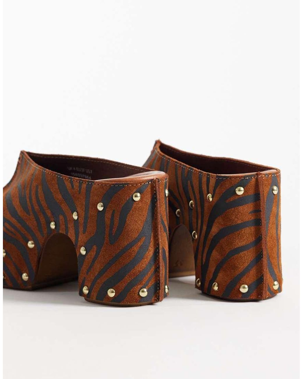 ASOS Brown Hadley Premium Heeled Mule Clogs