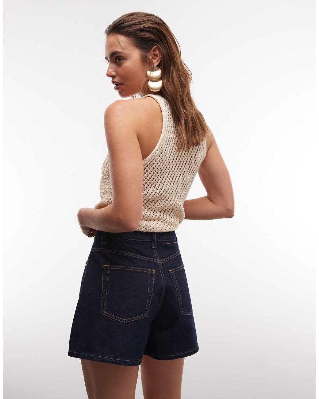 ASOS Blue Denim Longer A Line Short