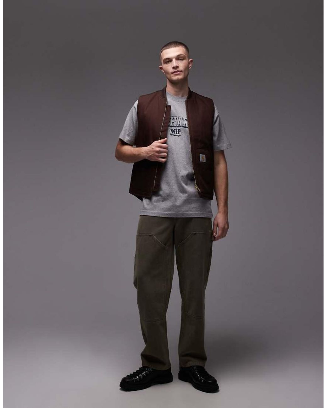 Carhartt Gray Heavy Duty T-shirt for men