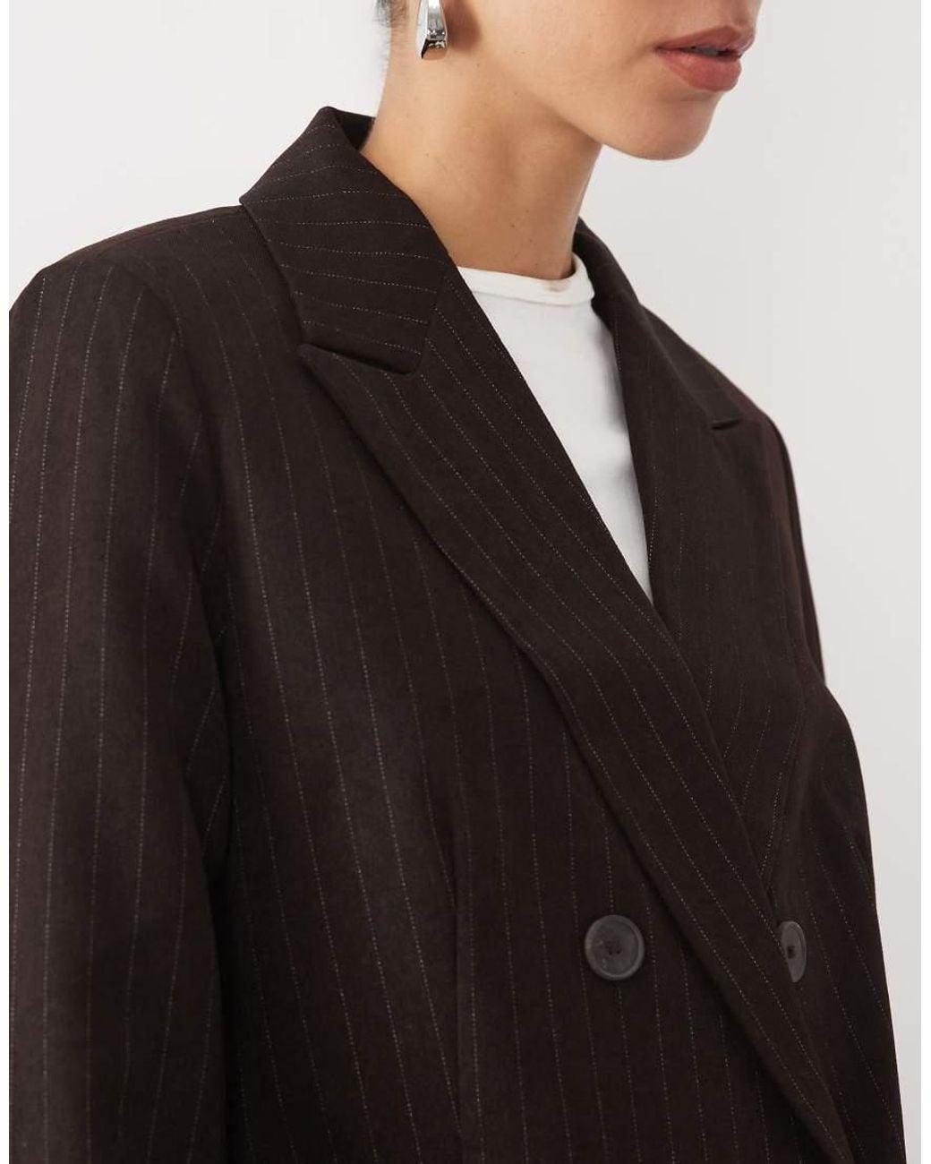 New Look Black Oversized Pinstripe Blazer Co-ord