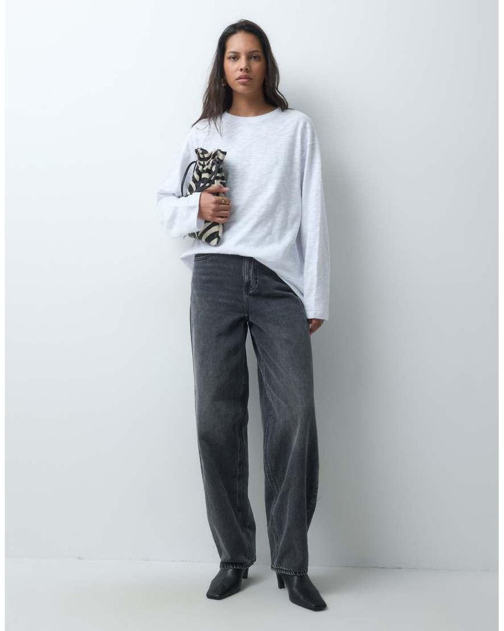 ASOS White Long Sleeve Crew Neck Top