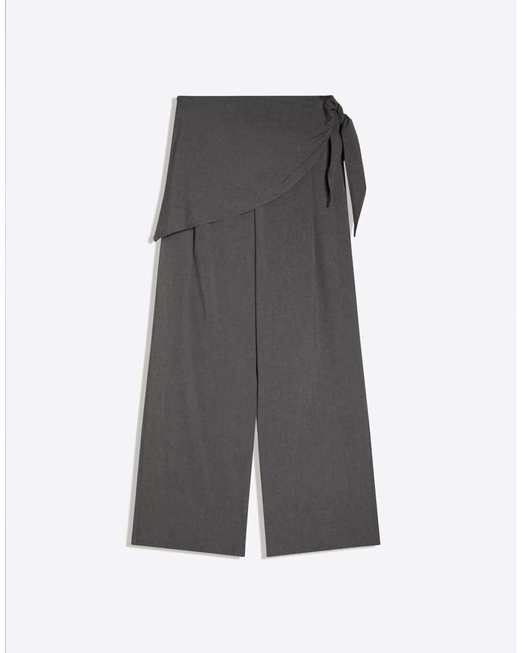 Bershka Gray Tailored Fit Scarf Trousers