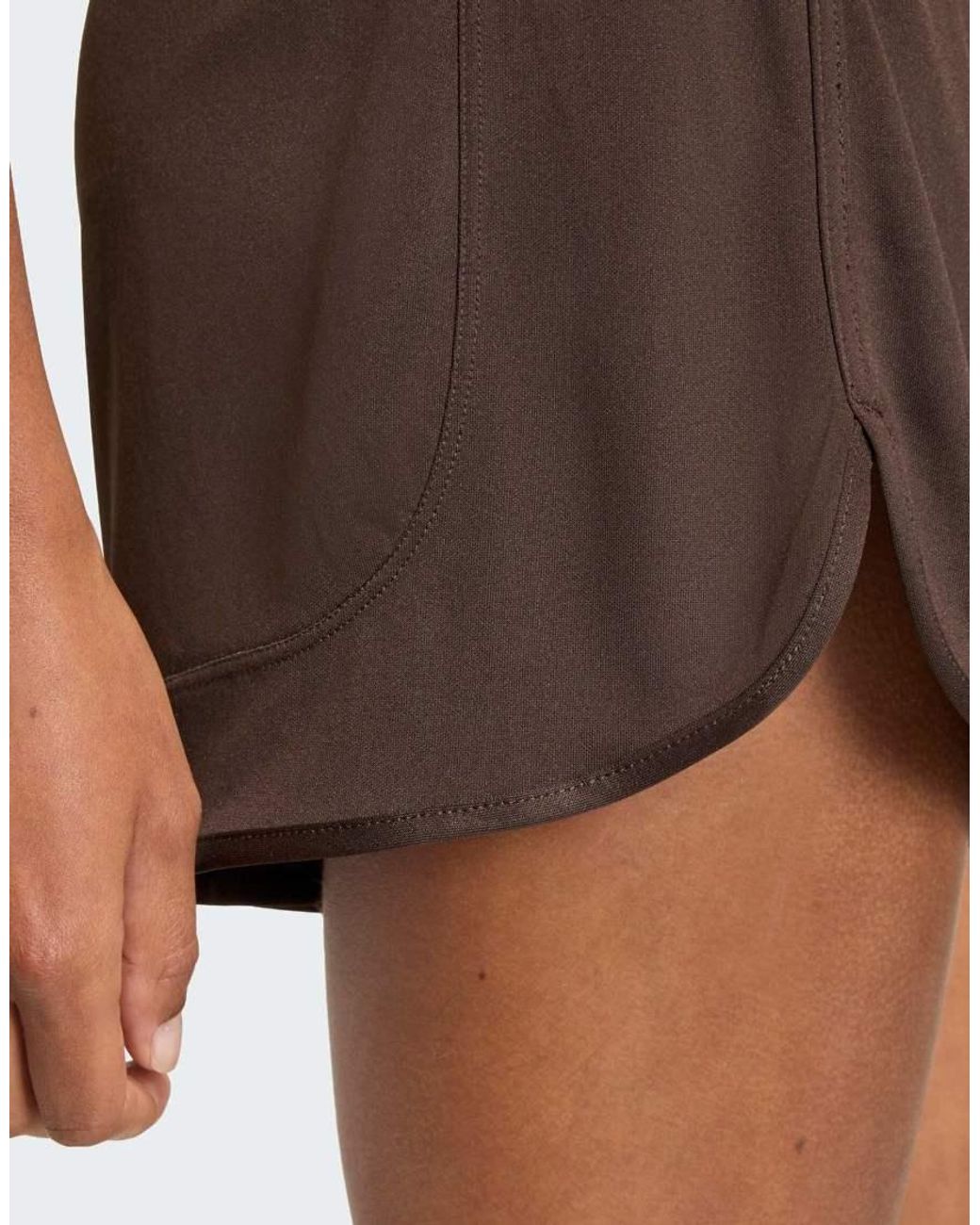 Adidas Originals Brown Pacer Essentials Knit High-Rise Shorts