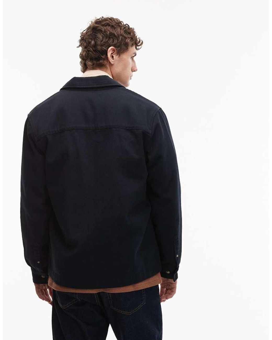 ASOS Blue Heavyweight Cotton Twill Overshirt for men