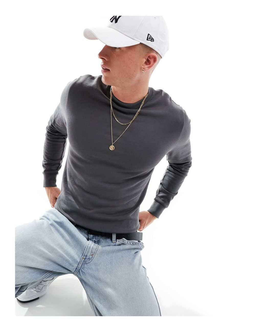 Sudadera gris desgastado clearance