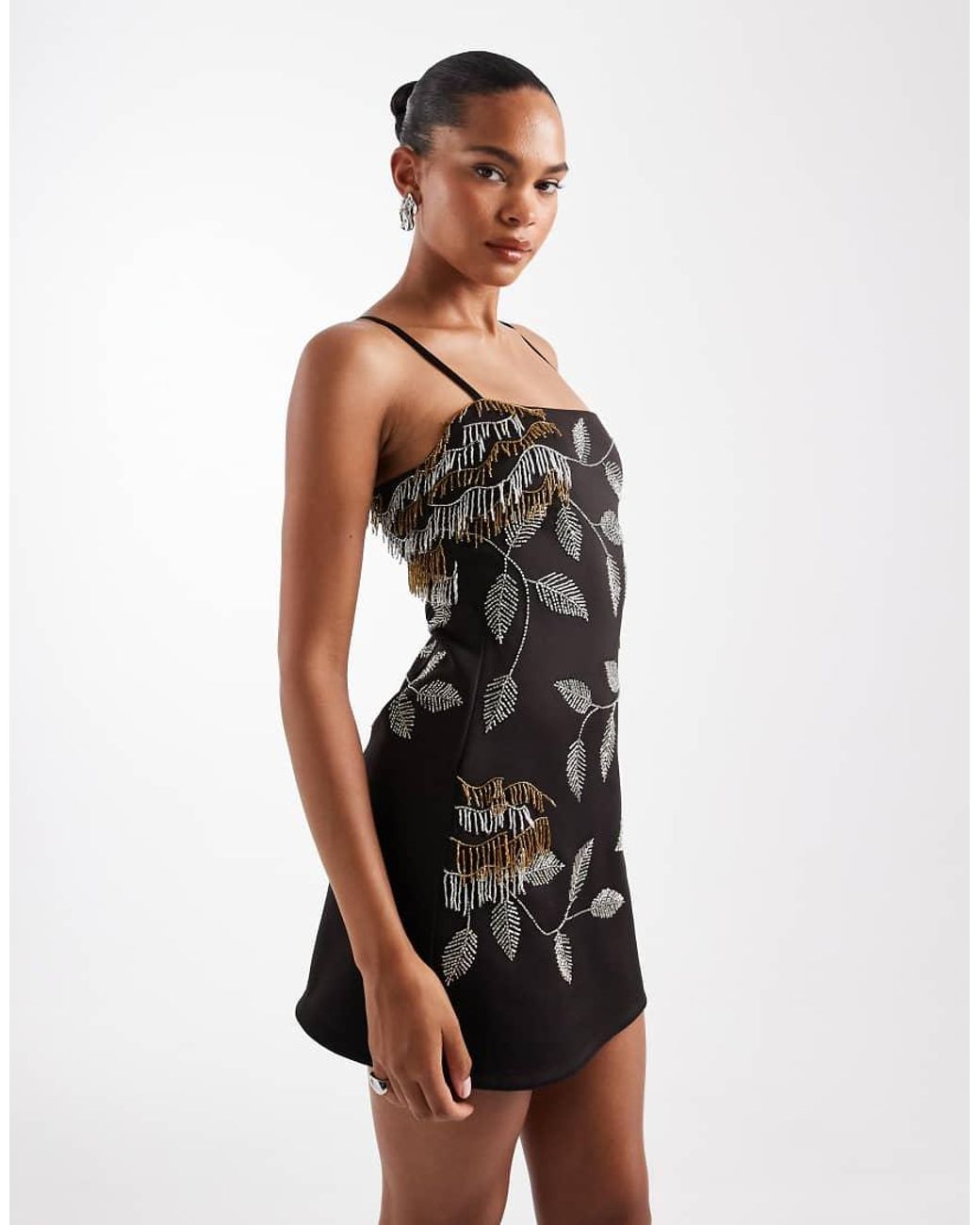 ASOS Black Embellished Beaded Mini Dress