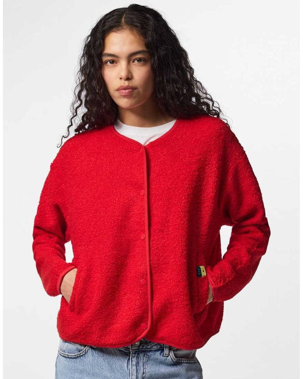 Pieces Red Teddy Jacket
