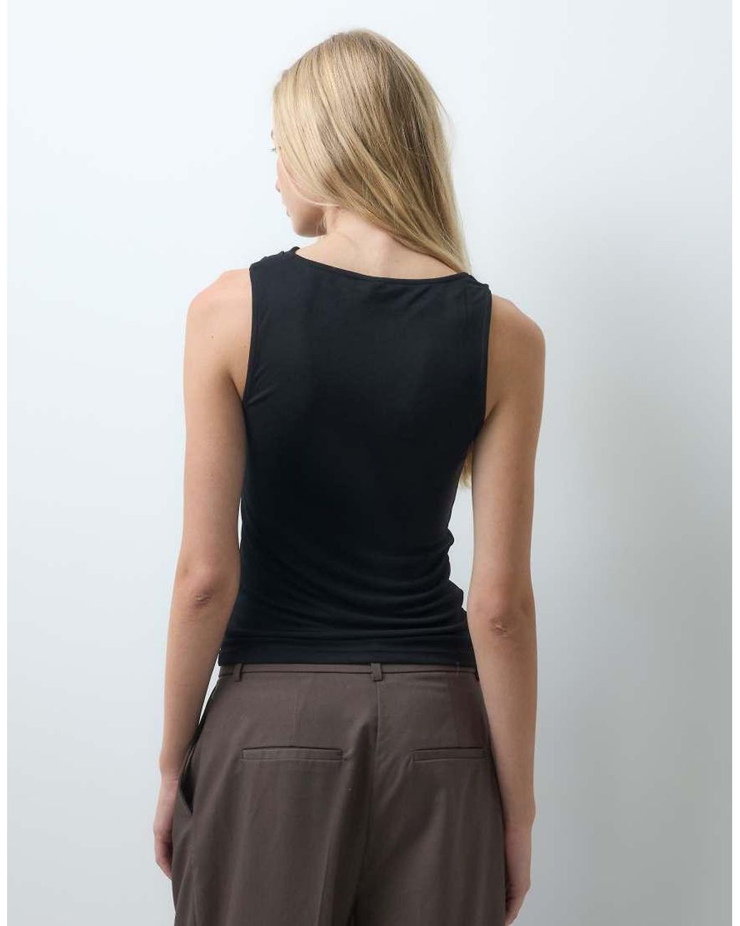 Vero Moda Black Sleeveless Waterfall Top