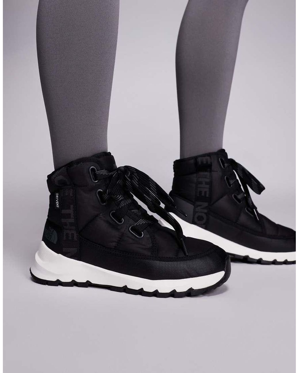 The North Face Black Thermoball Lace-Up Luxe Waterproof Boots