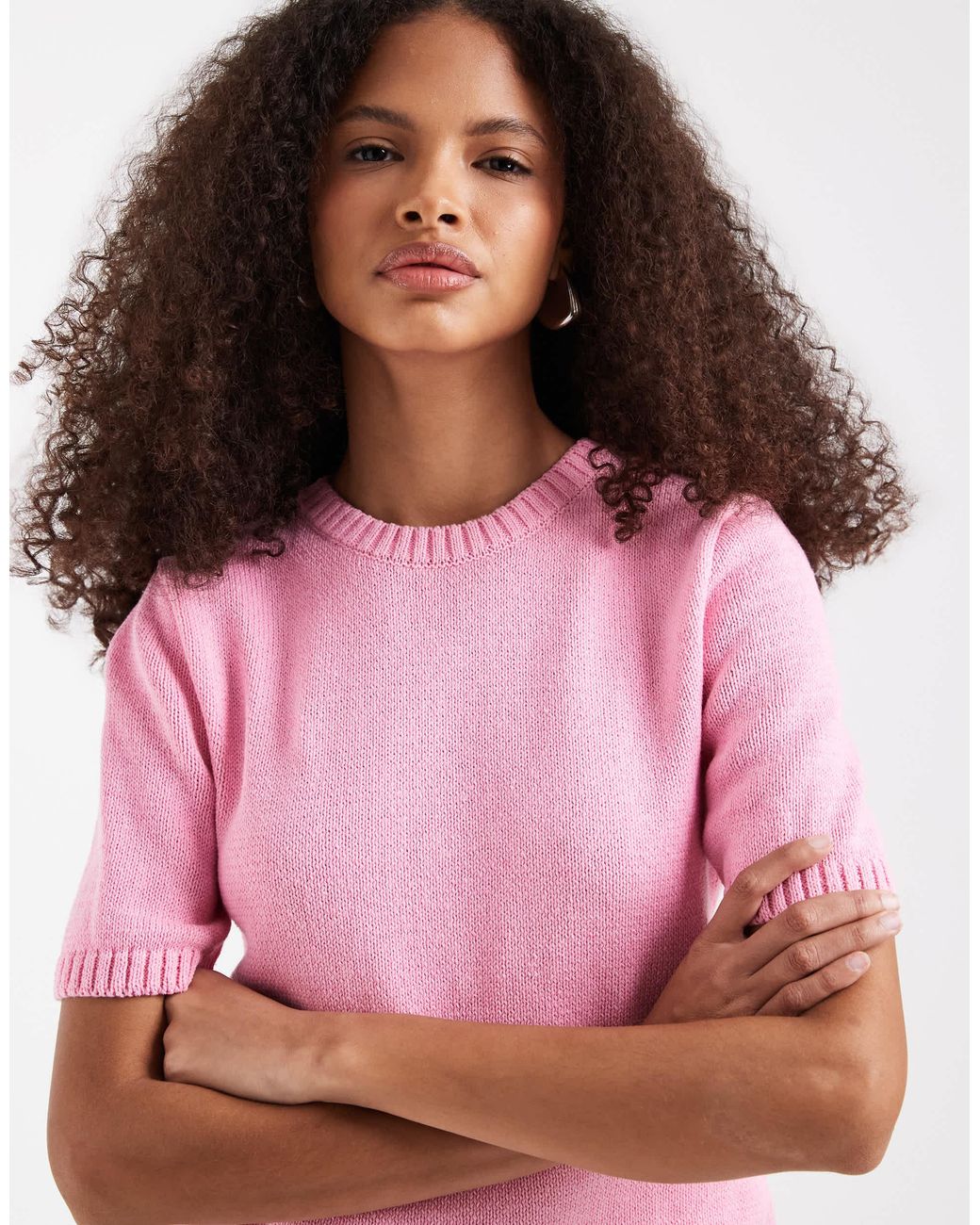 ASOS Pink Knitted Shrunken Top