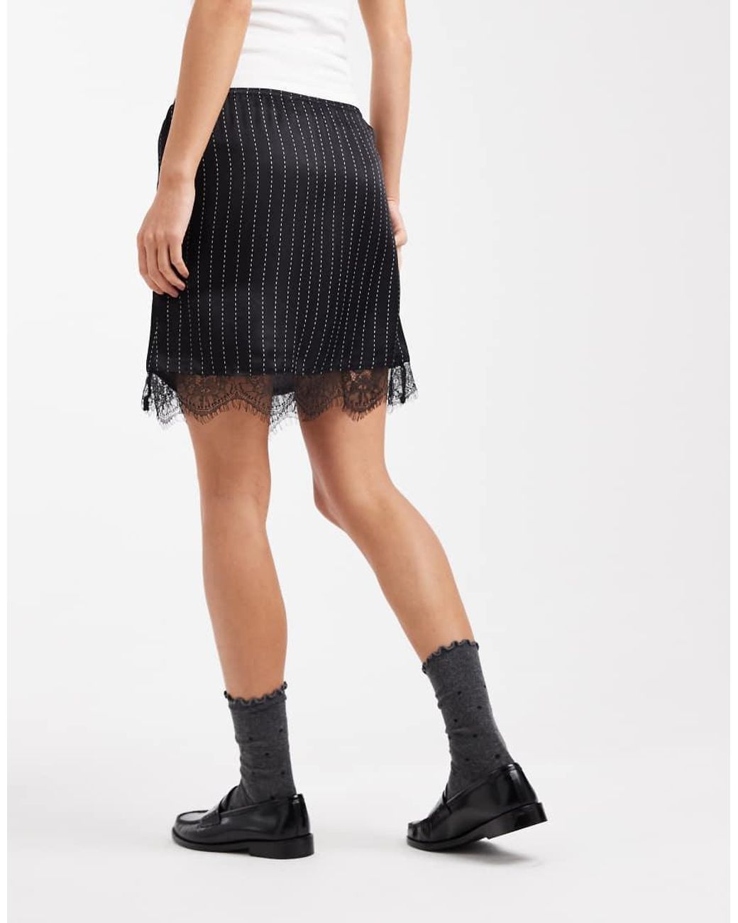 ASOS White Lace Trim Mini Skirt