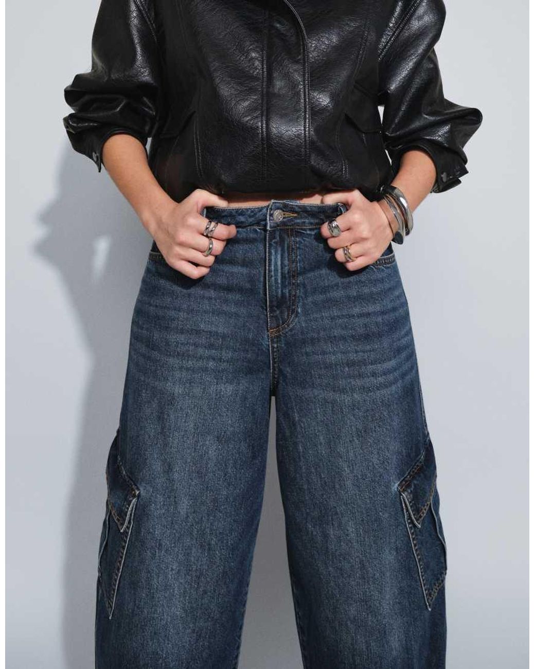 ASOS Blue Utility Cargo Jean