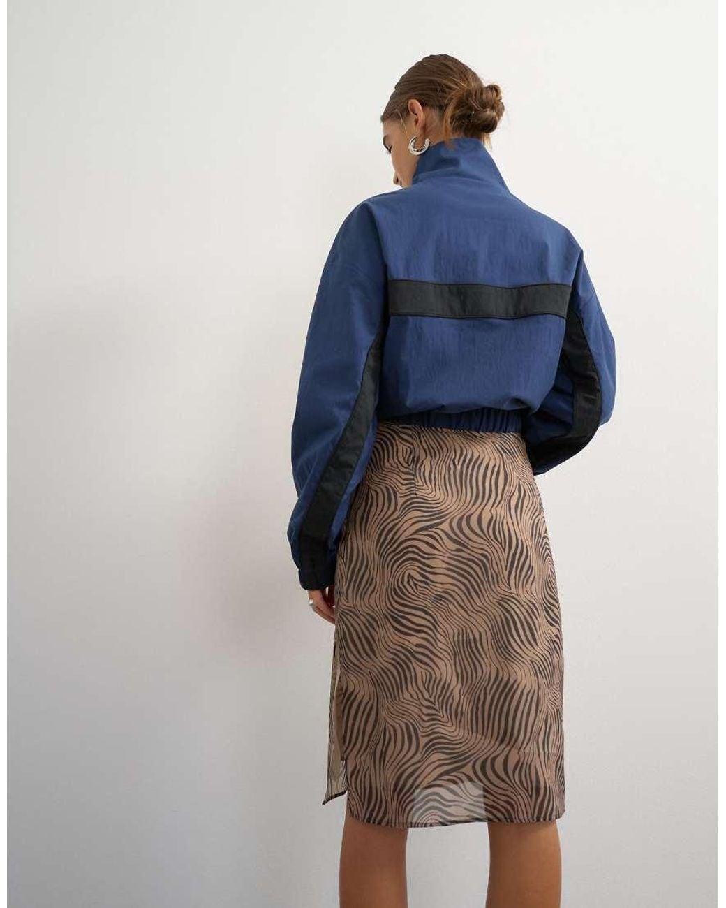 TOPSHOP Blue Organza 90S Length Skirt