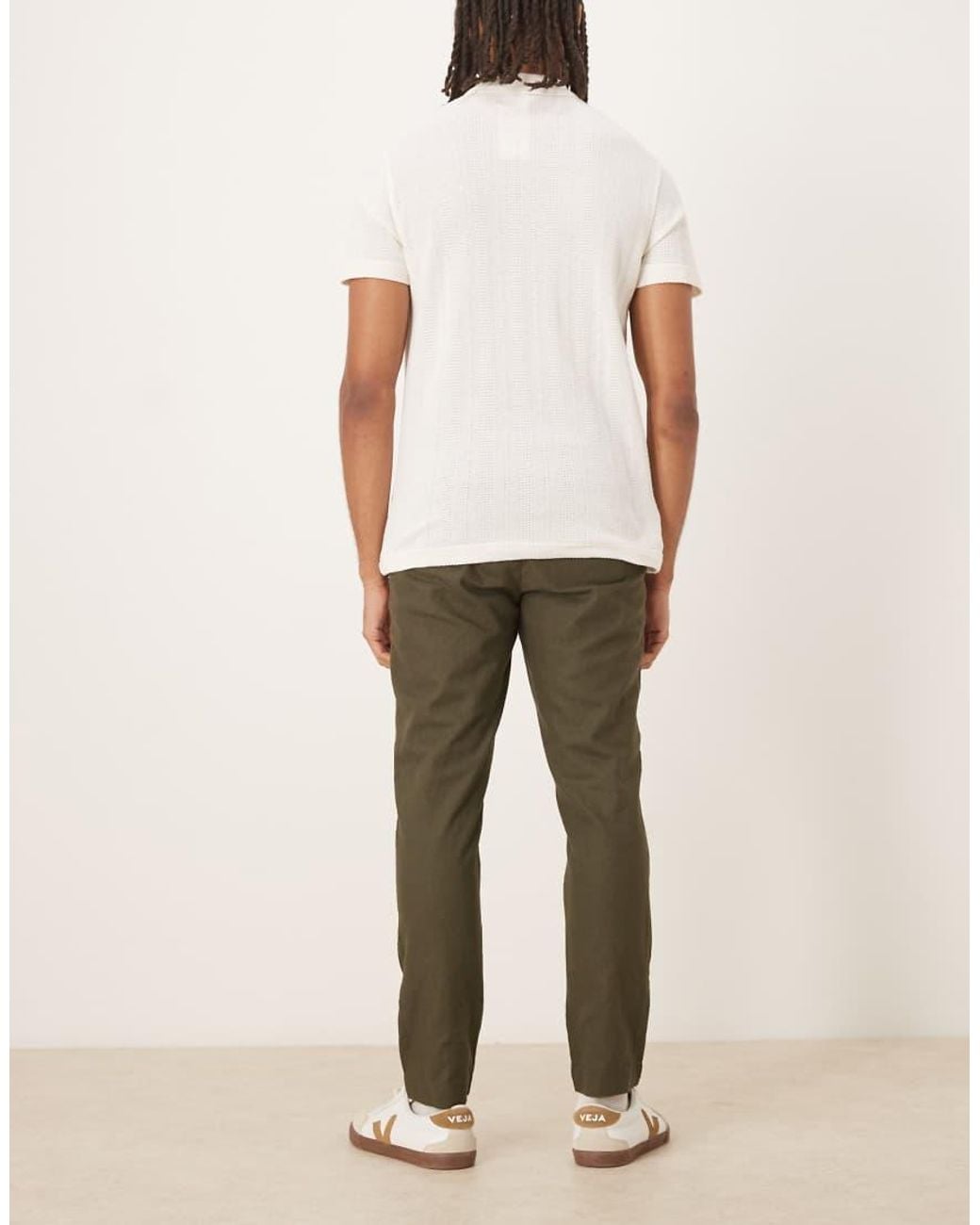 Brave Soul Natural Relaxed Fit Linen Blend Trousers for men