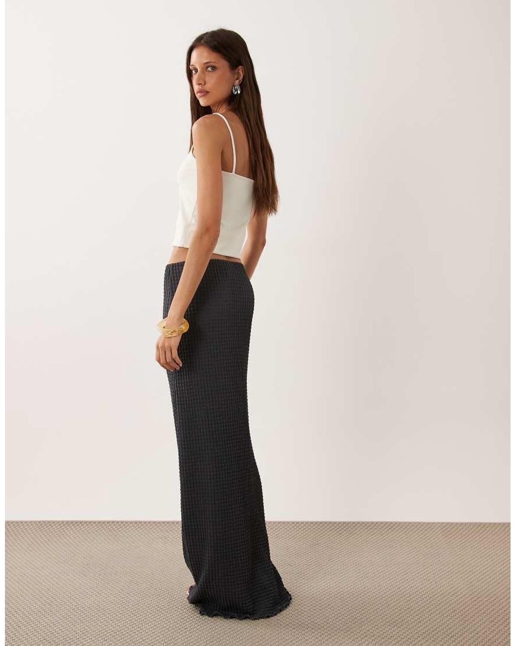 ASOS Black Mix & Match Textured Maxi Skirt