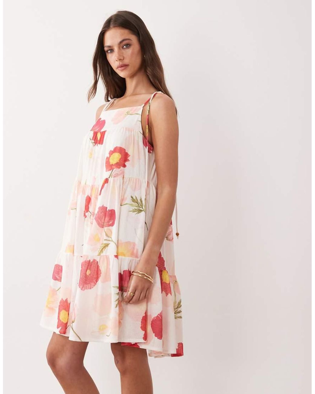Gina Tricot Pink Flowy Strap Detail Mini Dress