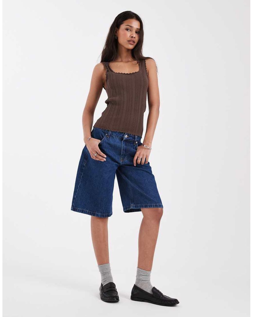 JJXX Blue Pointelle Vest Top