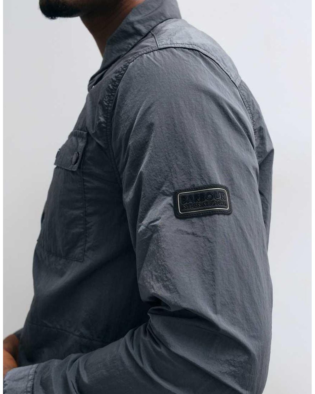 Barbour Blue Inline Zip Through Overshirt for men